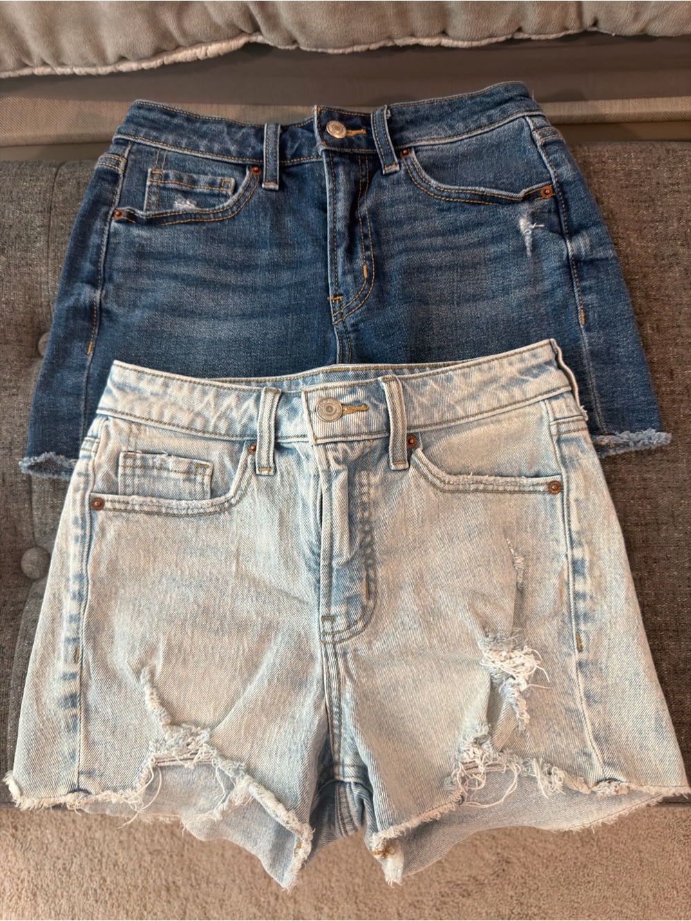 Bundle of Old Navy Cutoff Shorts-0 Dark & Light Blue